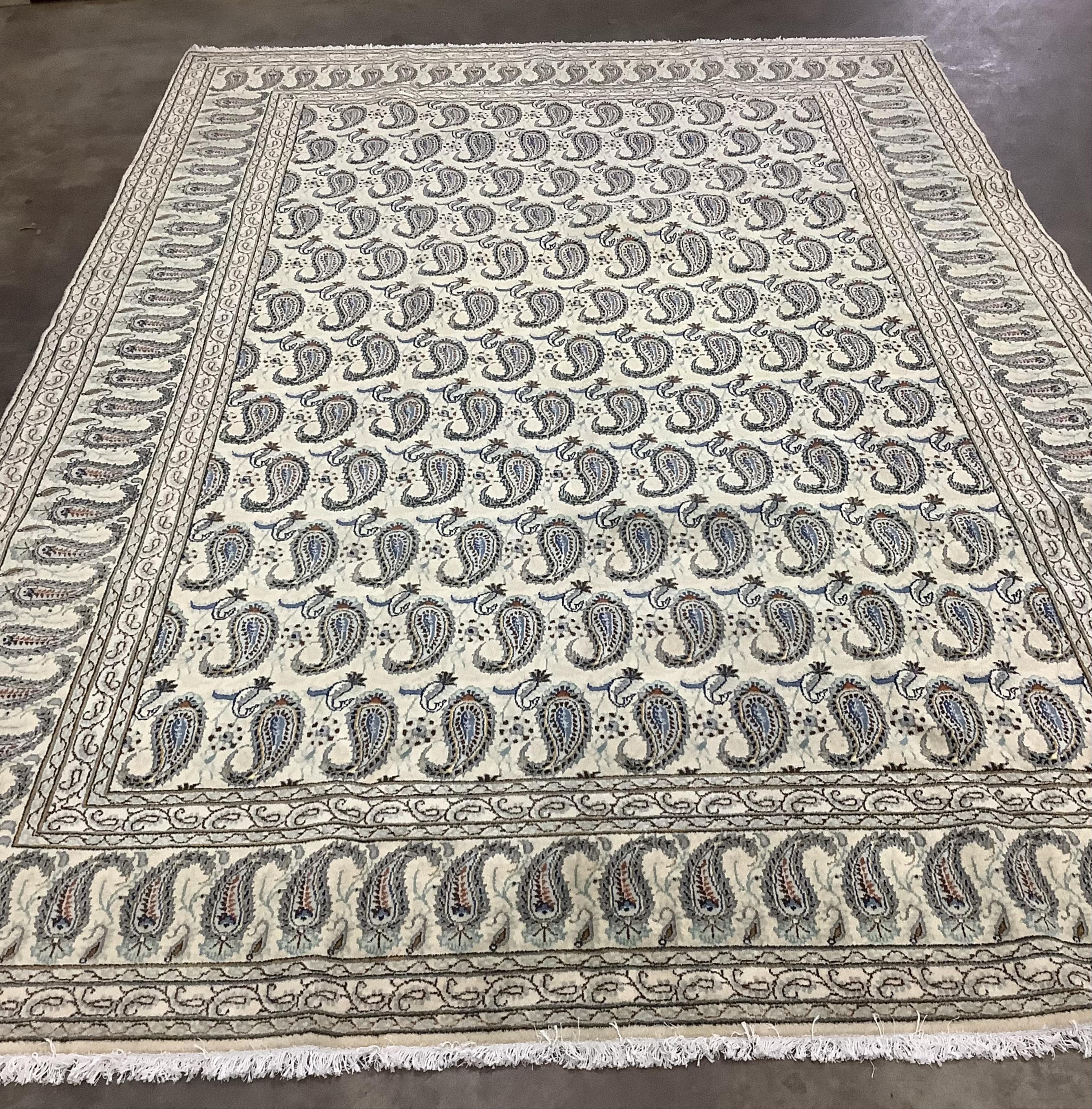 A Kashan boteh carpet, 350 x 240cm. Condition - good